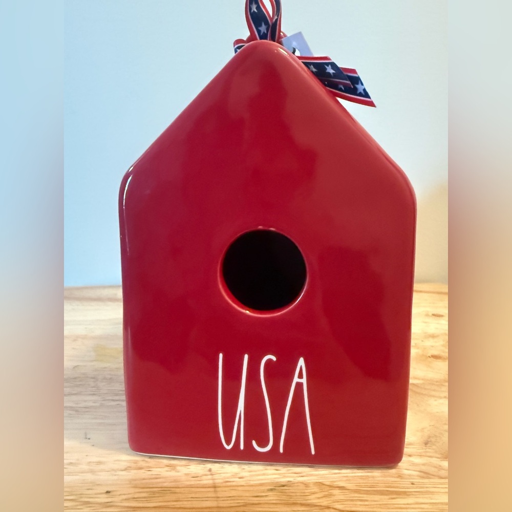 Rae Dunn Red USA Birdhouse